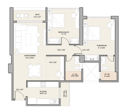 One Indiabulls Project Thane 2BHK Plan